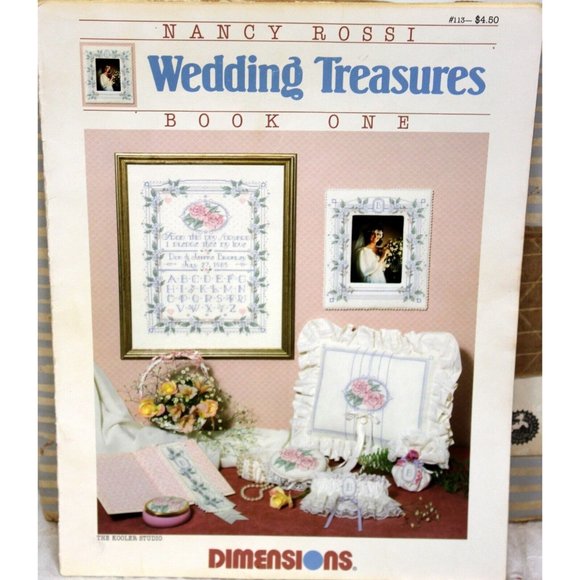 Vtg 8 Pc Counted Cross Stitch Booklet Pattern Lot Cat Flowers Angel Wedding Baby - Picture 8 of 9